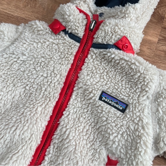 Patagonia Reversible Tribbles Hoody Baby Size 2T Blue Sherpa Puffer Full Zip # - Picture 3 of 13